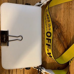 Off white binder clip bag